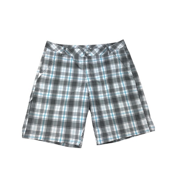 Fila Golf Other - Fila Sport Golf Shorts Men's 38 White Turquoise Black Plaid Tech Stretch Pockets